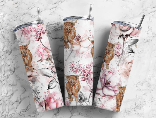 Floral Cow Tumbler