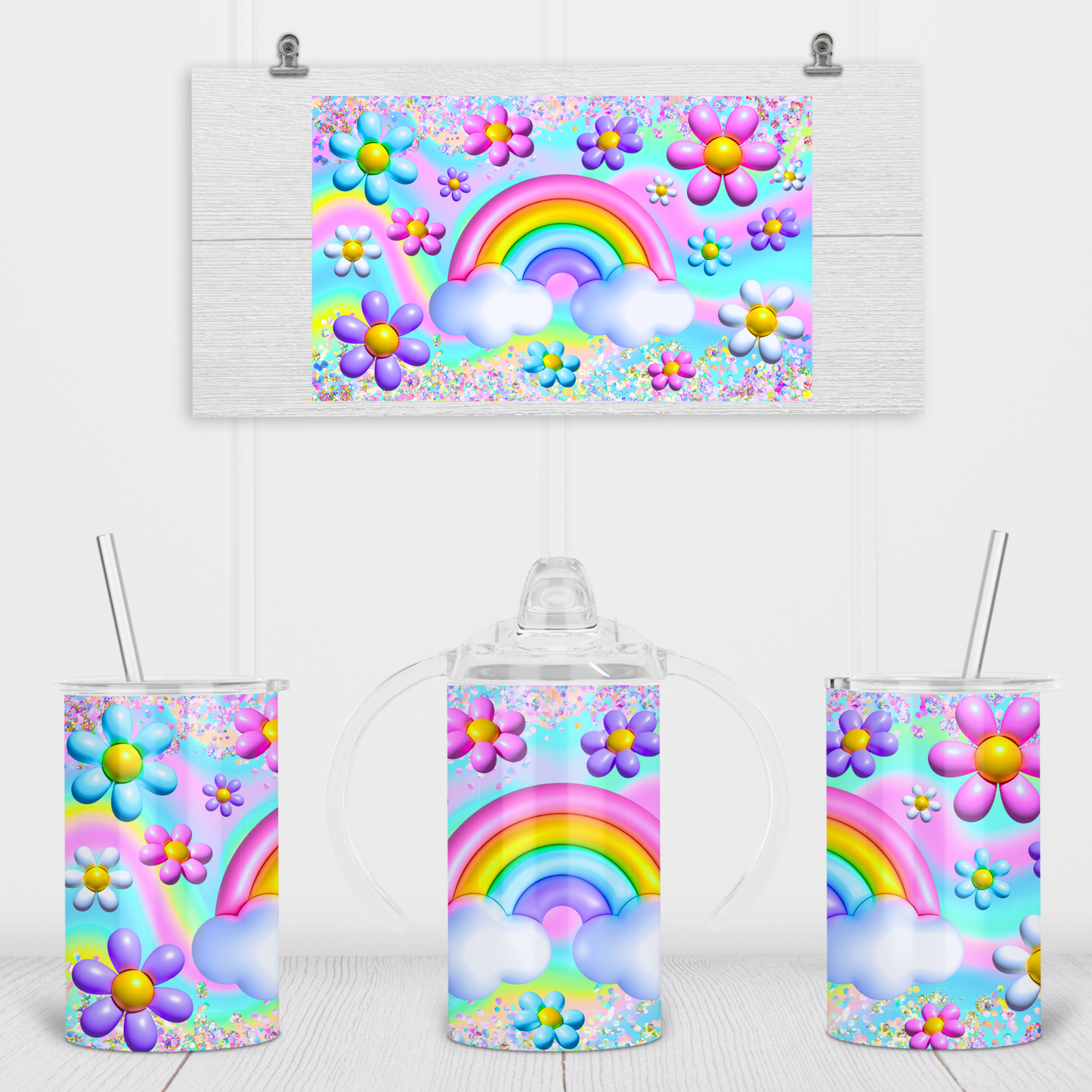 Bright Rainbow Sippy Cup