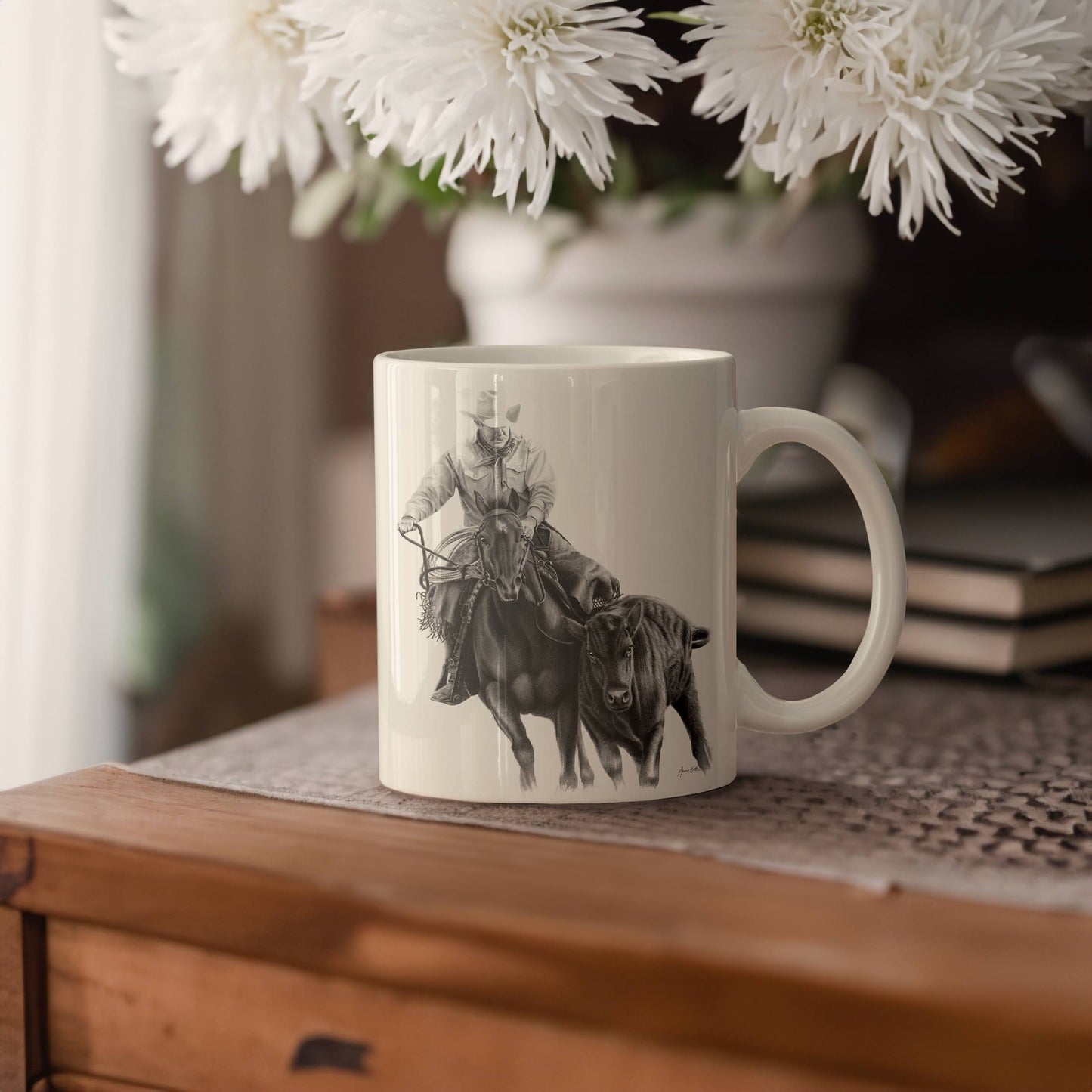 B & W Cowhorse Mug