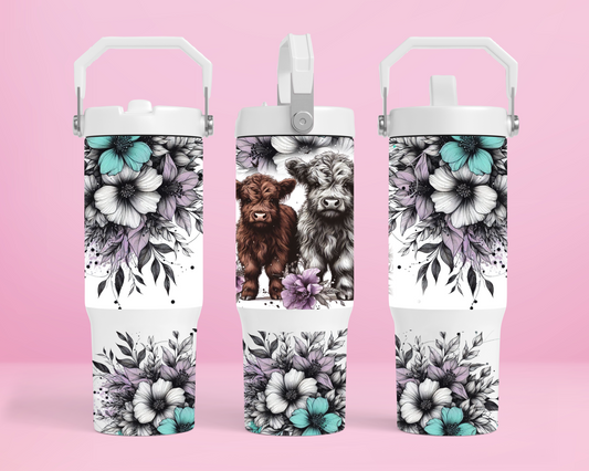 Baby Highland Cow 30oz Tumbler with handle