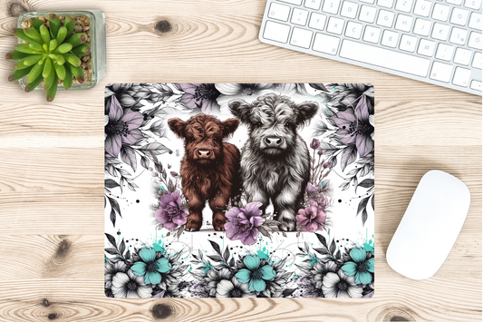 Baby Highland Cows Mouse Pad