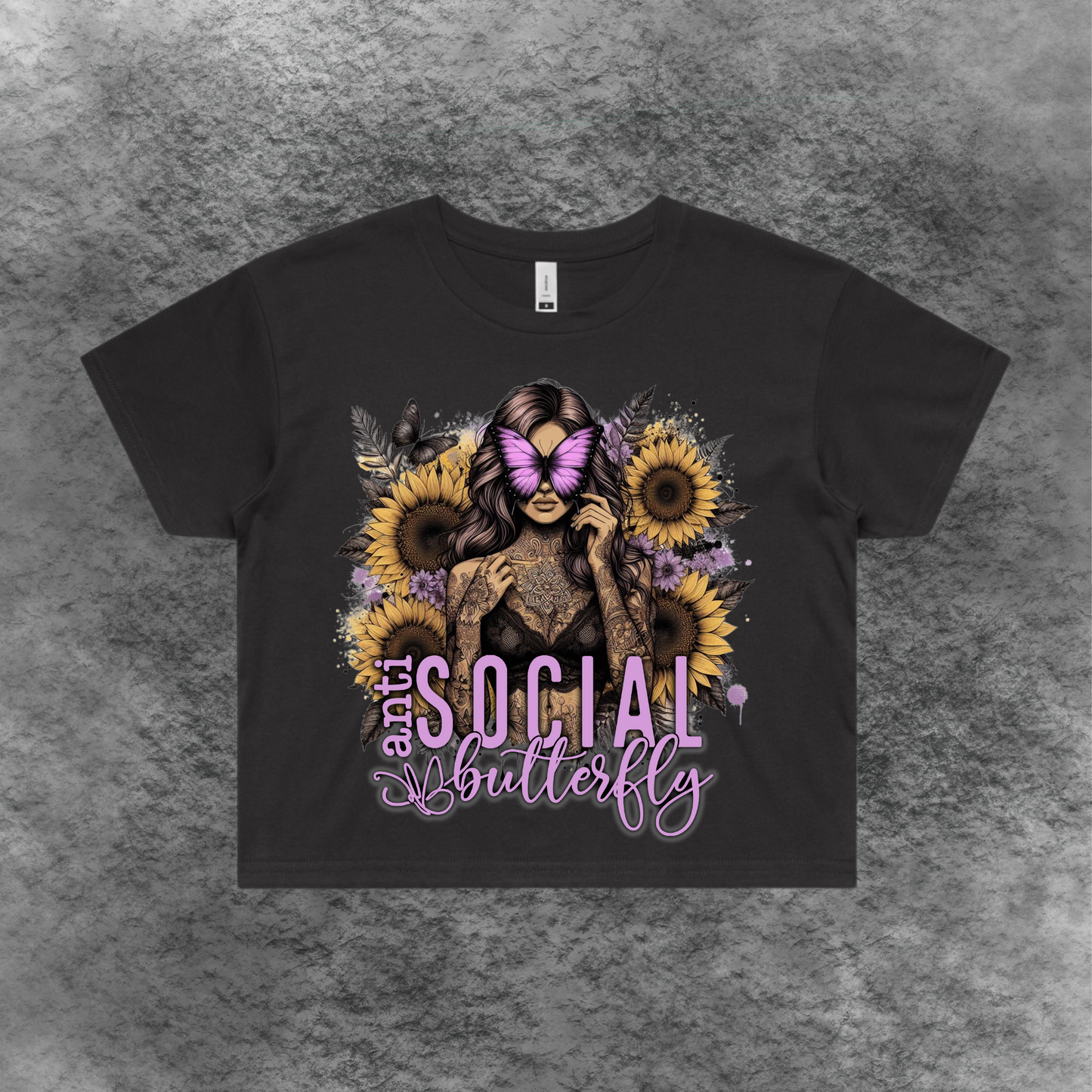 Antisocial Butterfly Crop Tee