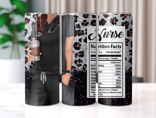 Black Scrubs Nurse Tumbler