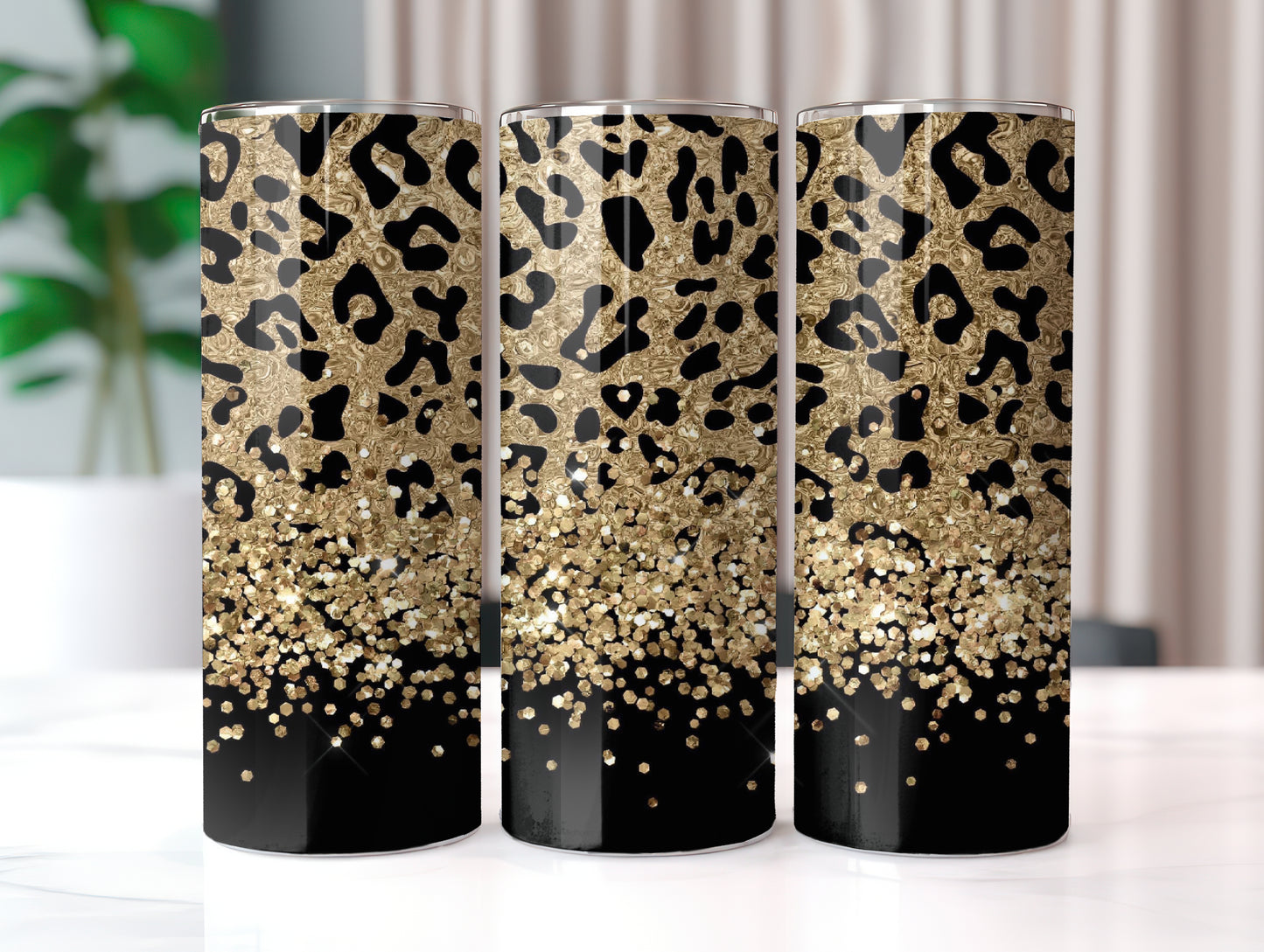 Black and Gold Bling Tumbler