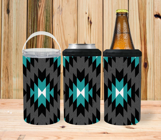 Teal Aztec Pattern 4 in 1