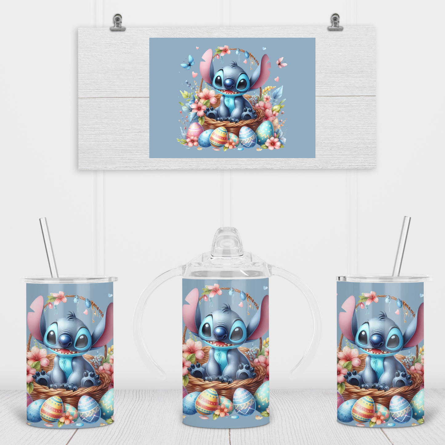 Blue Easter Stitch Sippy Cup