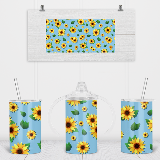 Blue Sunflower Sippy Cup