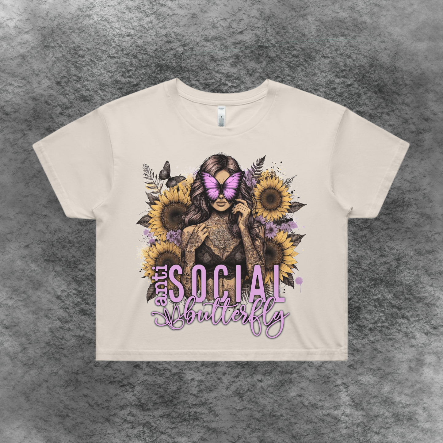 Antisocial Butterfly Crop Tee