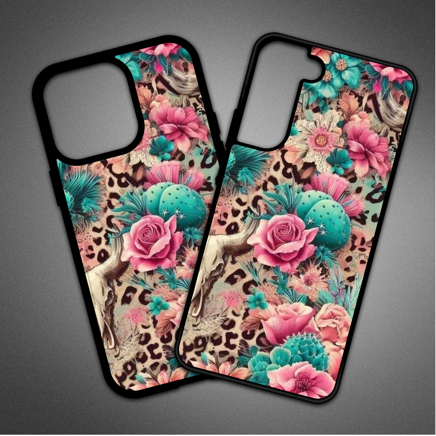 Brown Floral Leopard Phone Case