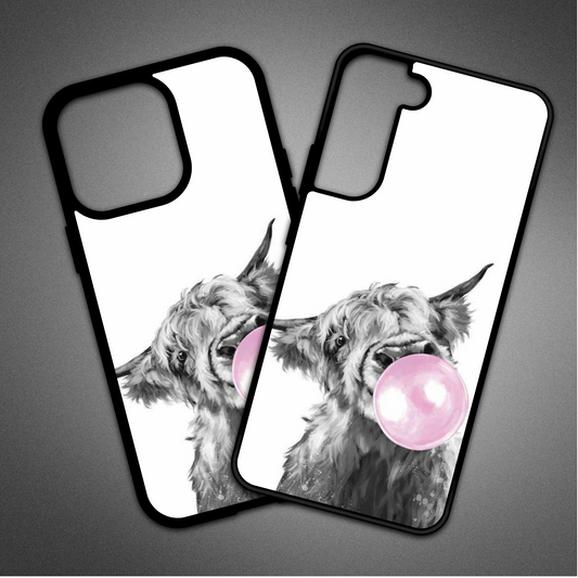 Bubblegum Highland Cow Phone Case