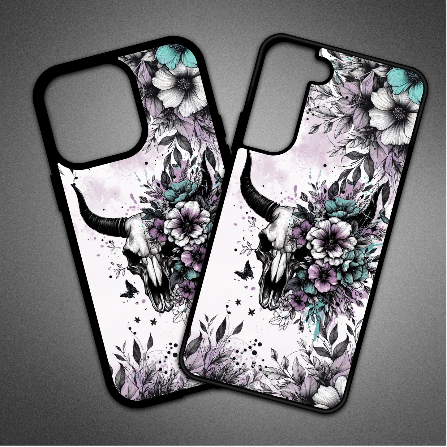 Floral Bull Skull Phone Case