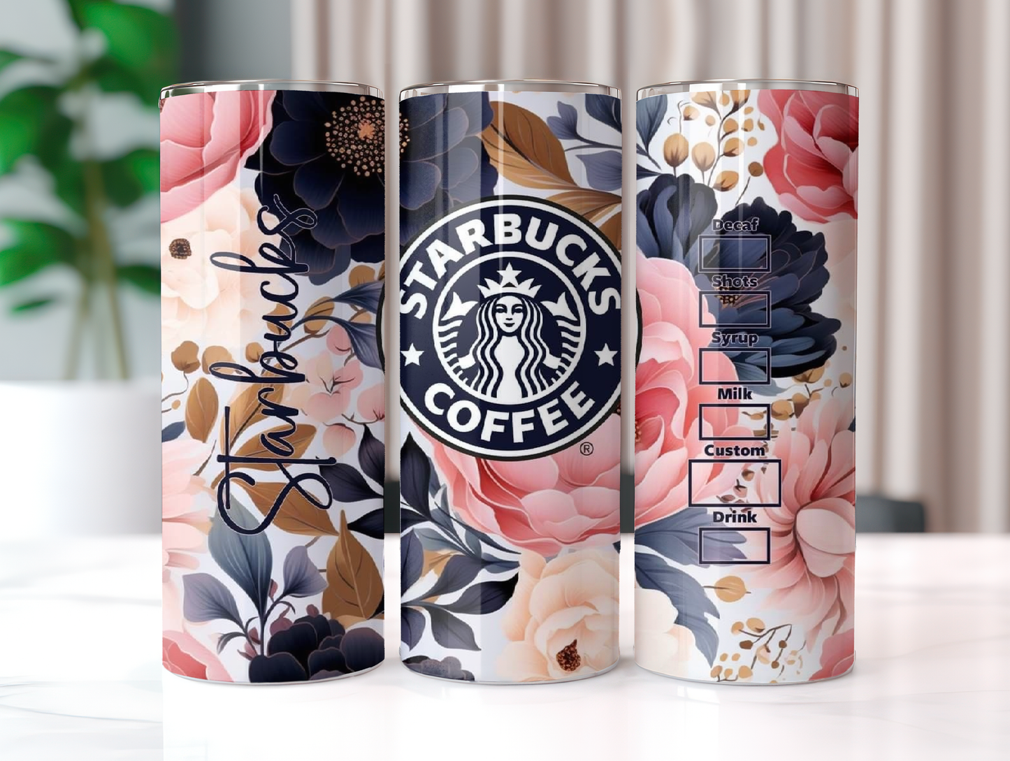 Floral Starbucks 20oz Tumbler