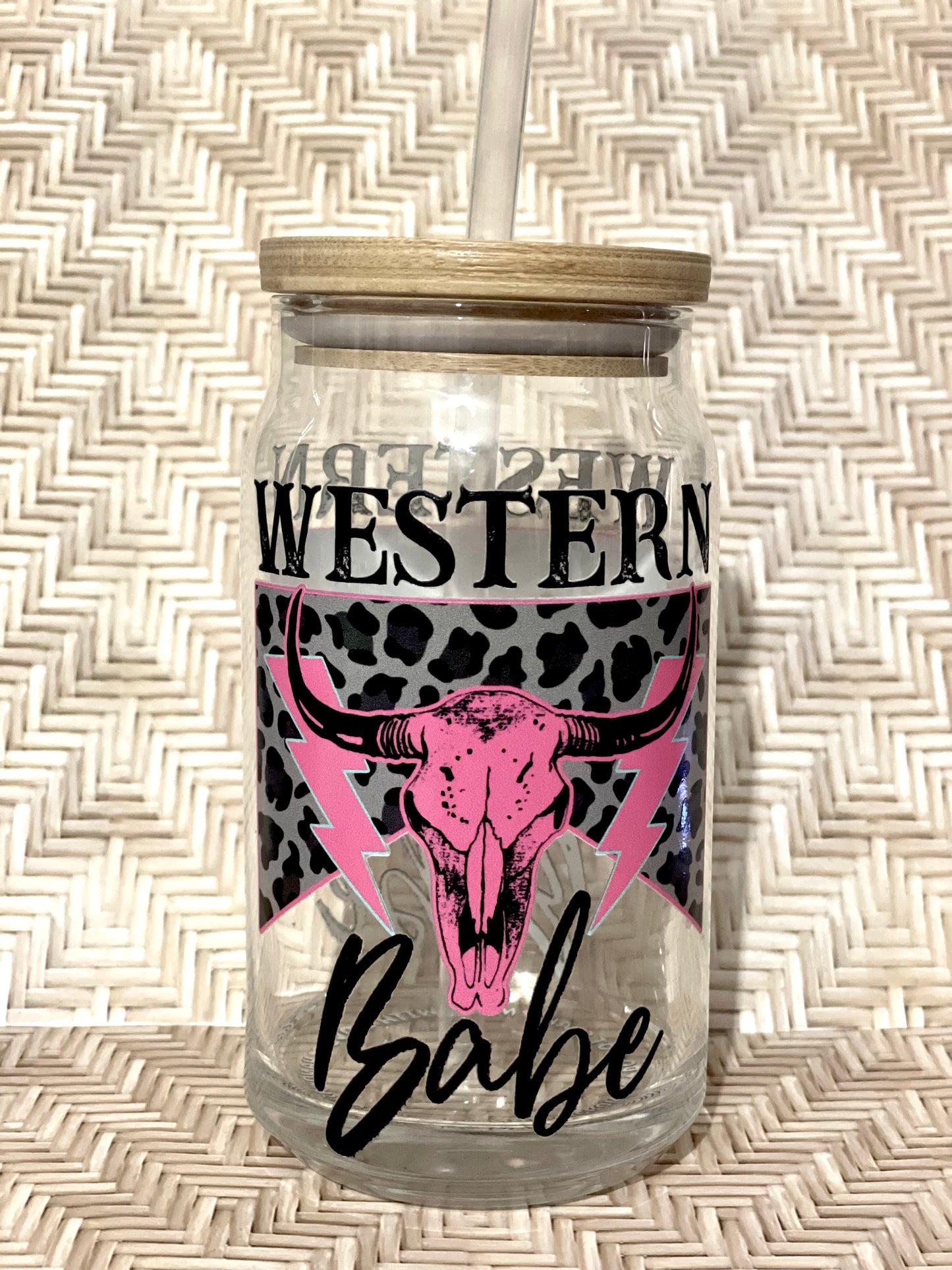 Western Babe glass can