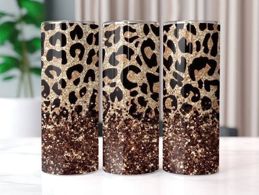 Gold and Cheetah Tumbler