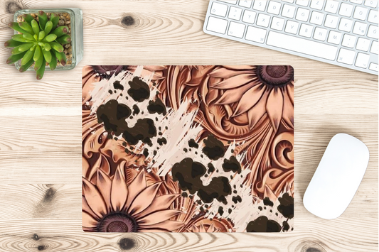 Cowprint and Leather Look Mouse Pad