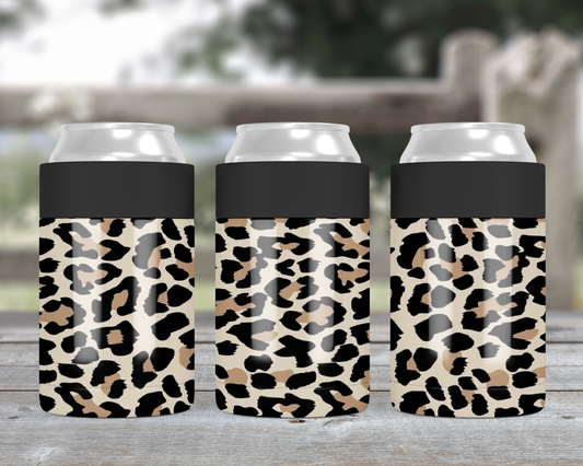 Leopard Print Metal Can Cooler