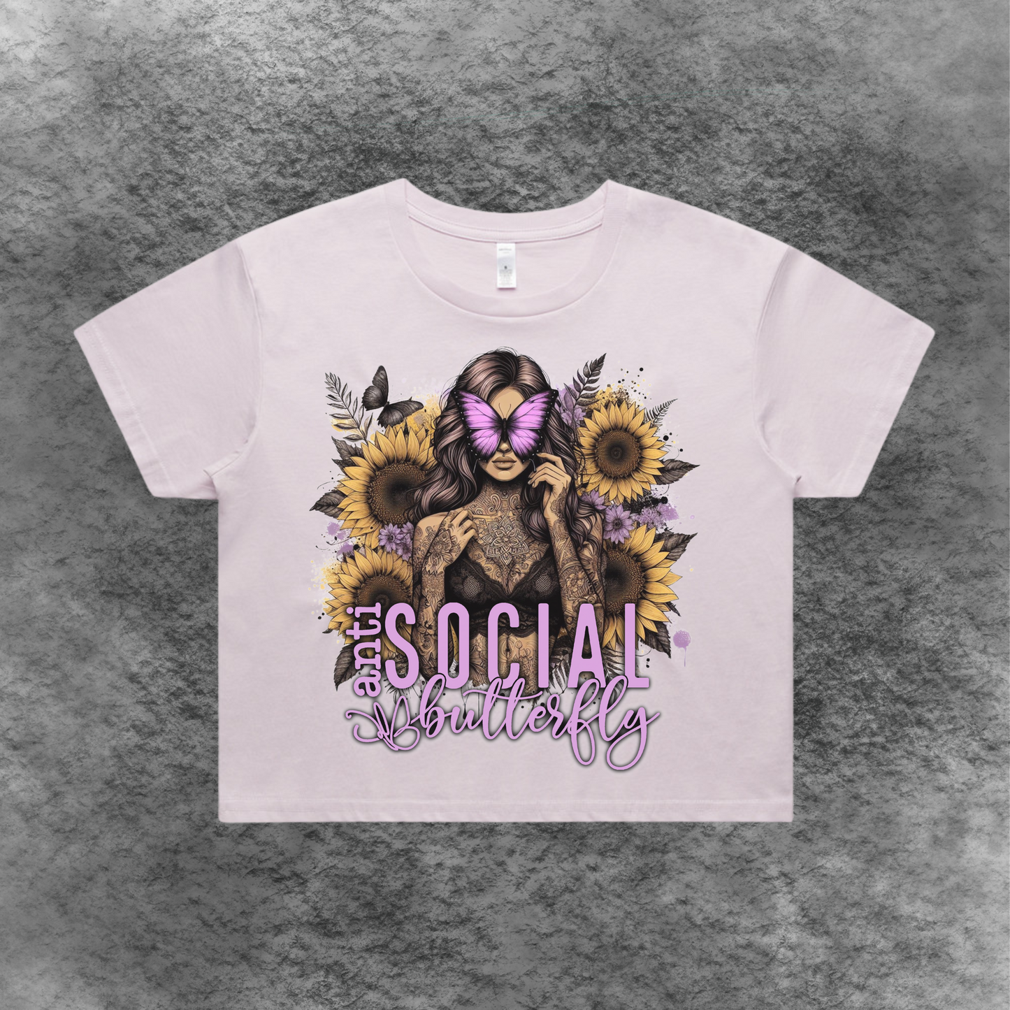 Antisocial Butterfly Crop Tee