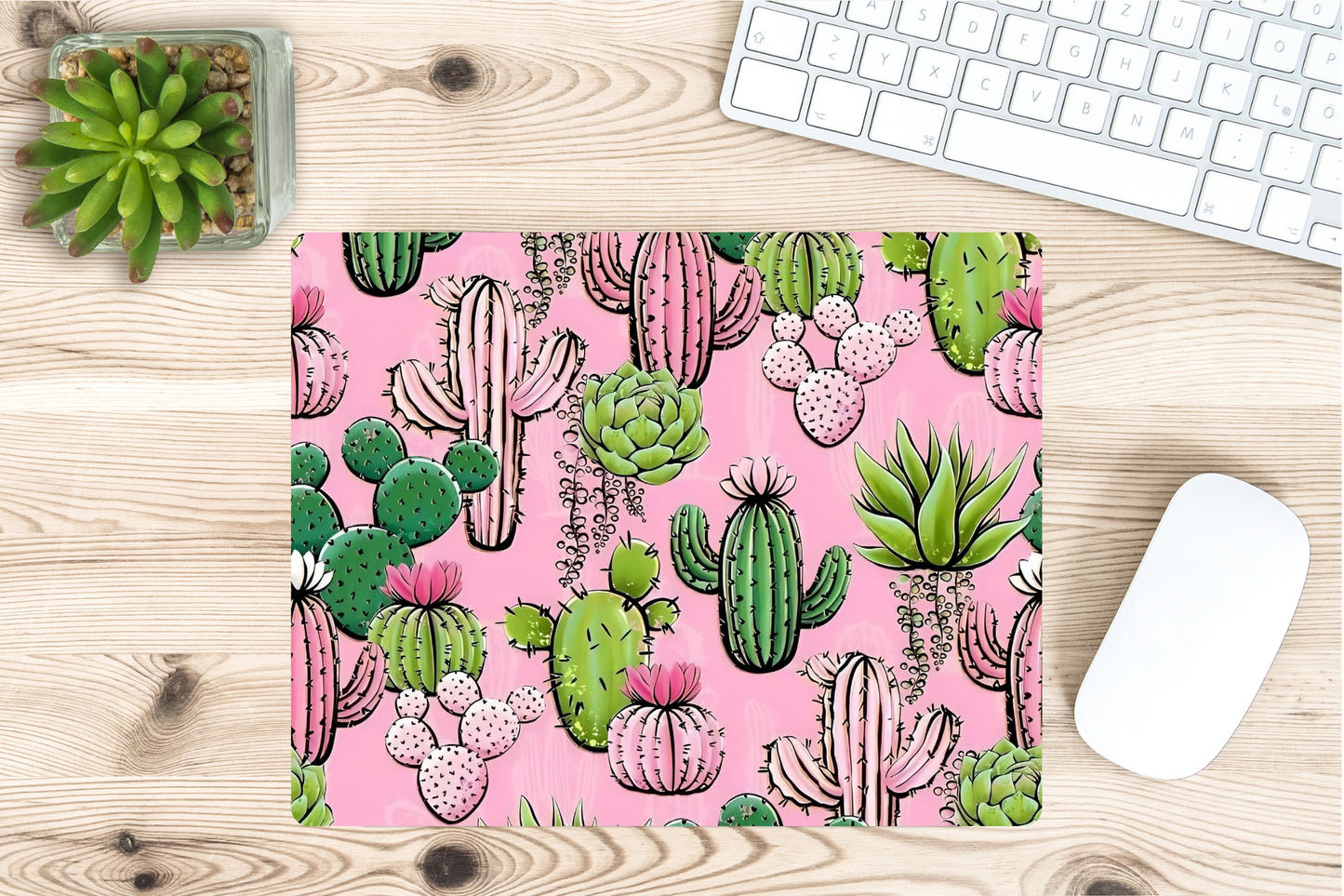 Pink Cactus Mouse Pad