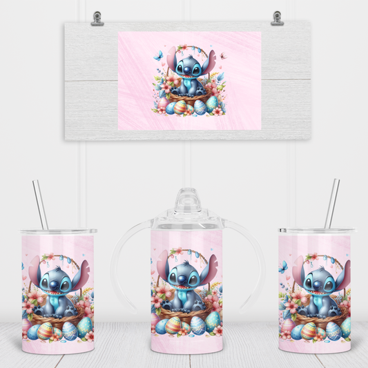 Pink Easter Stitch Sippy Cup