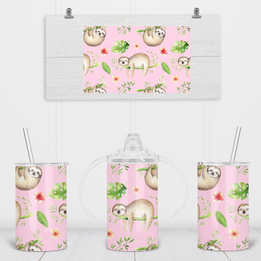 Pink Sloth Sippy Cup