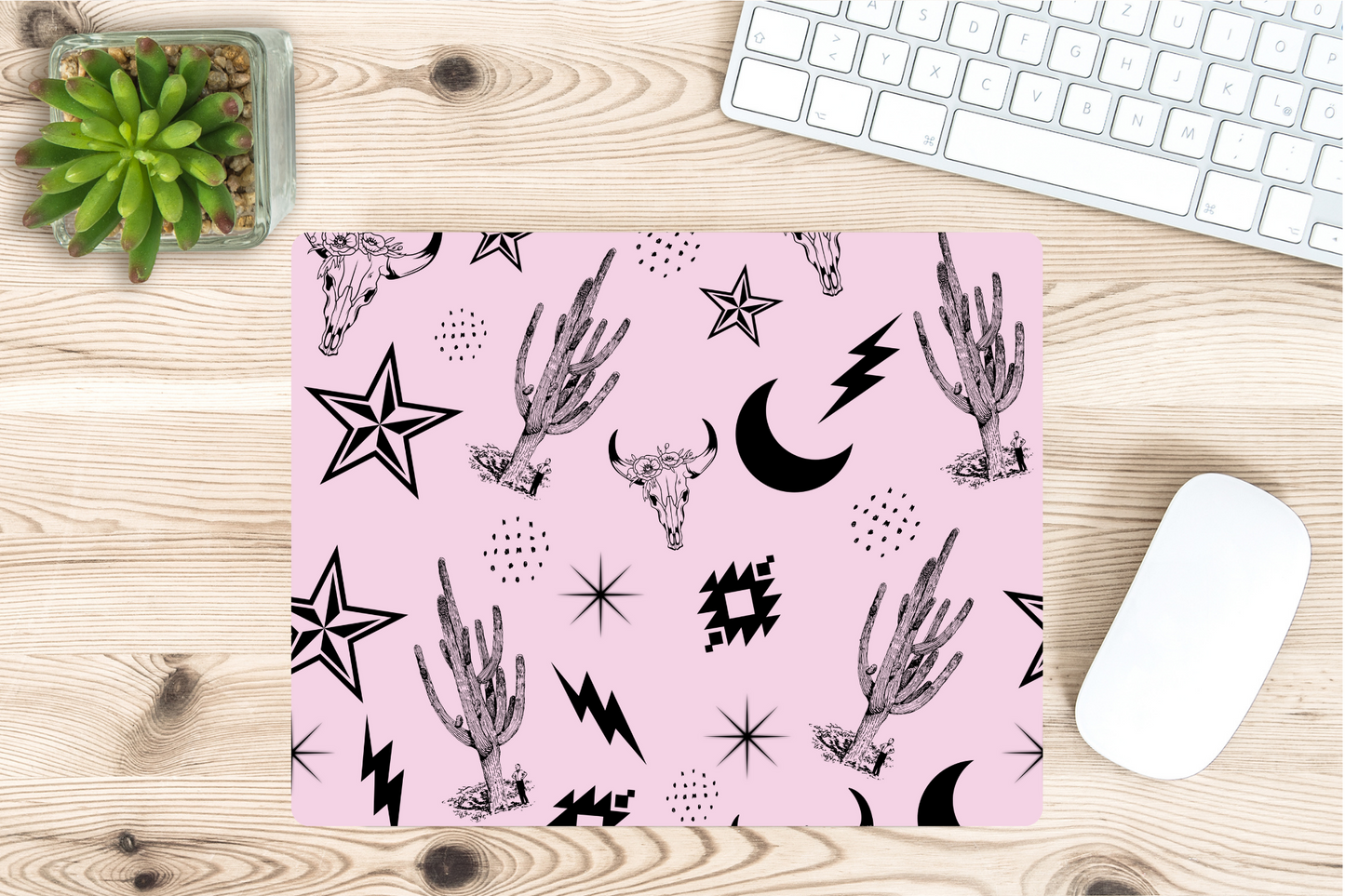 Pink Westen Style Mouse Pad