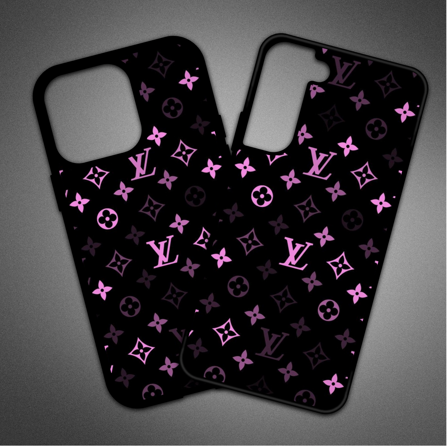 Pink and Black LV Phone Case