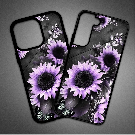 Purple and Grey Sunflower Phone Case