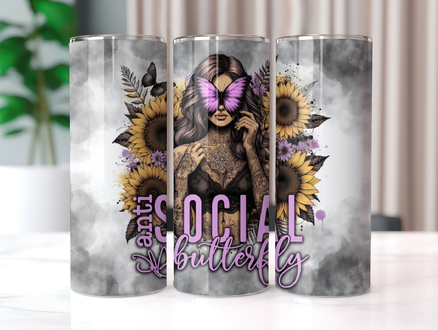 Smokey Antisocial Butterfly 20oz Tumbler