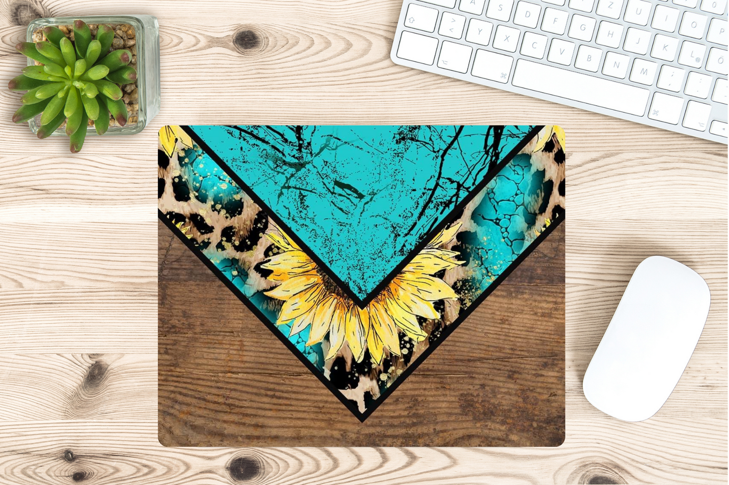 Timber and Turquoise Mouse Pad