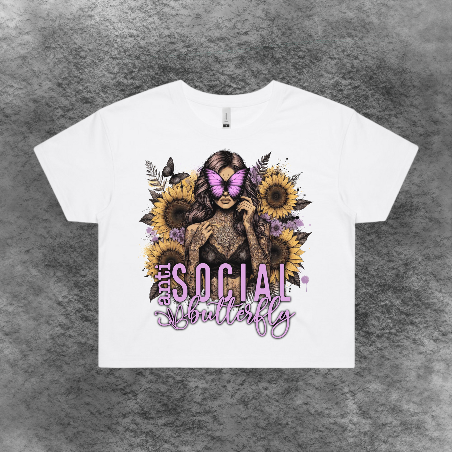 Antisocial Butterfly Crop Tee