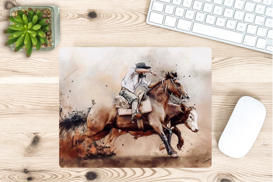 Working Cow Horse Mouse Pad